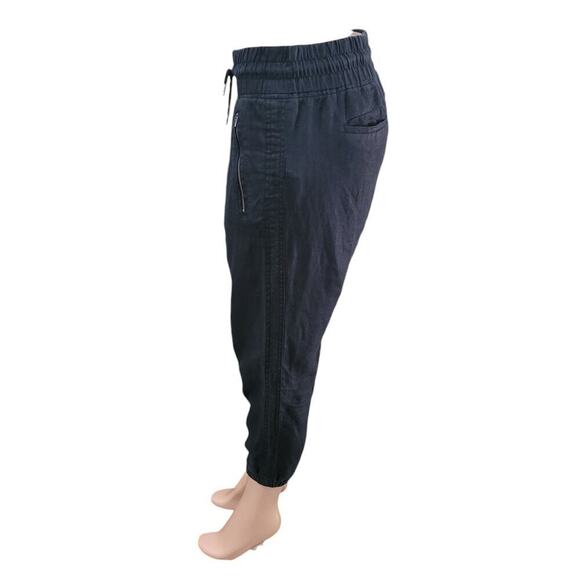 Athleta Women's Cabo Linen Jogger Pants Size 6 Black Pull On Pockets - Picture 4 of 12